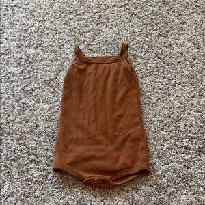 Brown Sleeveless Baby Onesie raised by water 1 year
